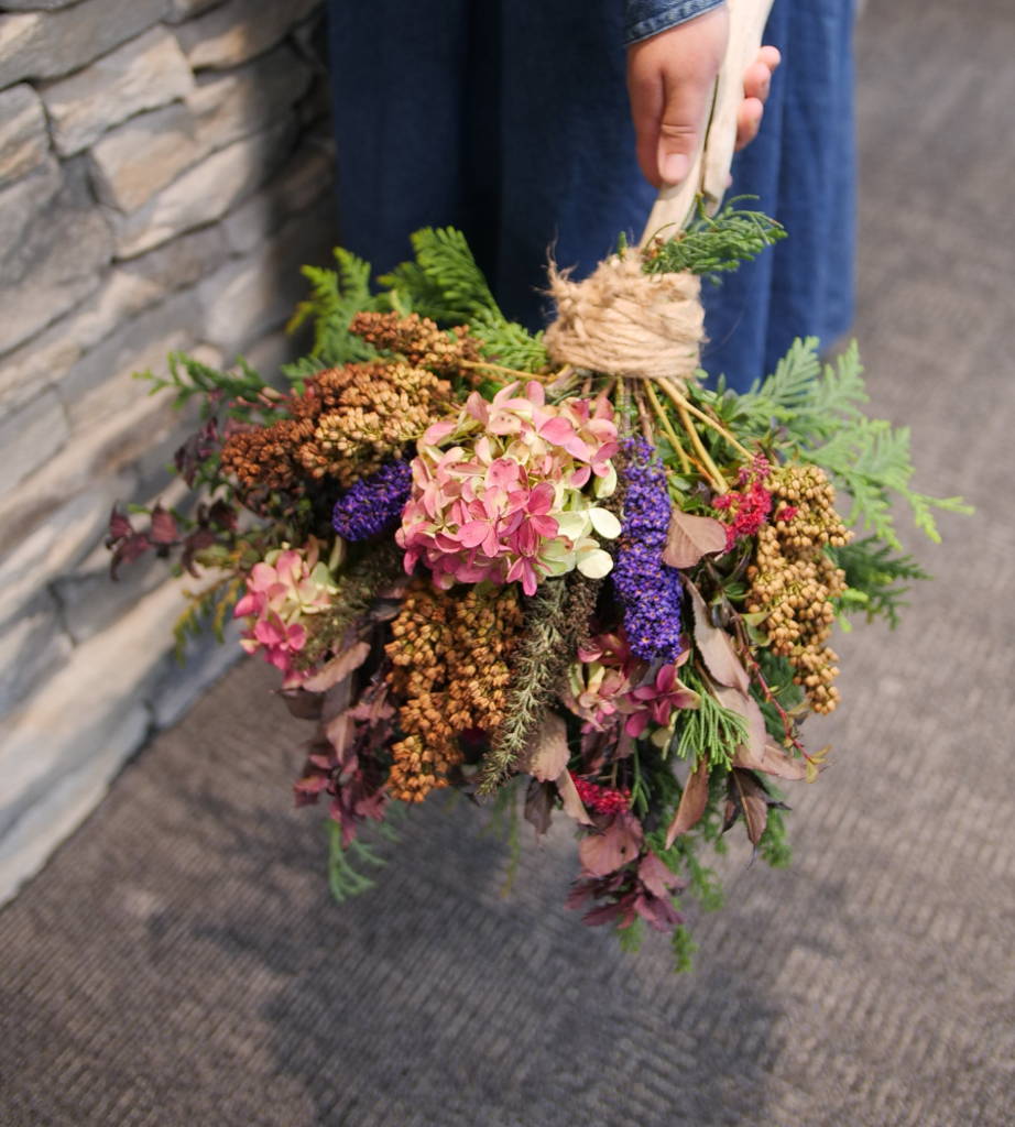 Close up image of various perennial and shrub flower cuttings